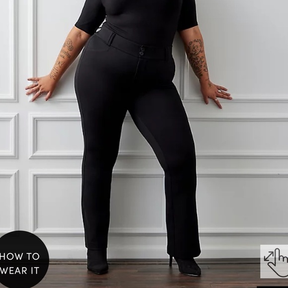 torrid Pants - Torrid Mid Rise Trousers Luxe Ponte Black Size 14 Short